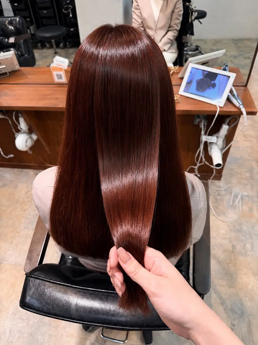 セミロング 🎀ブリーチなしカラ ー🎀韓国ヘアのヘアスタイル