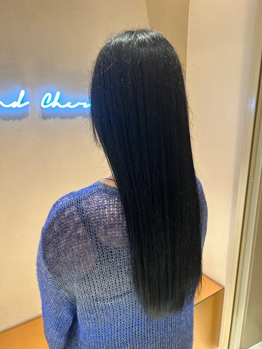 カラー 黒髪 ブルーカラー ブルーブラック メンズカット/ヘア セット🎀Ami🎀のヘアスタイル