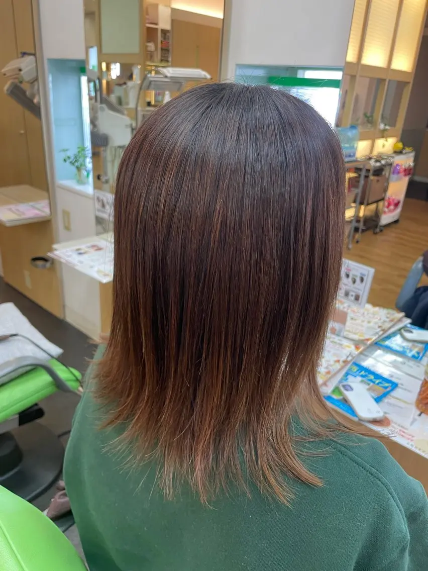 ミディアム パーマ 縮毛矯正 植野 陽菜のヘアスタイル