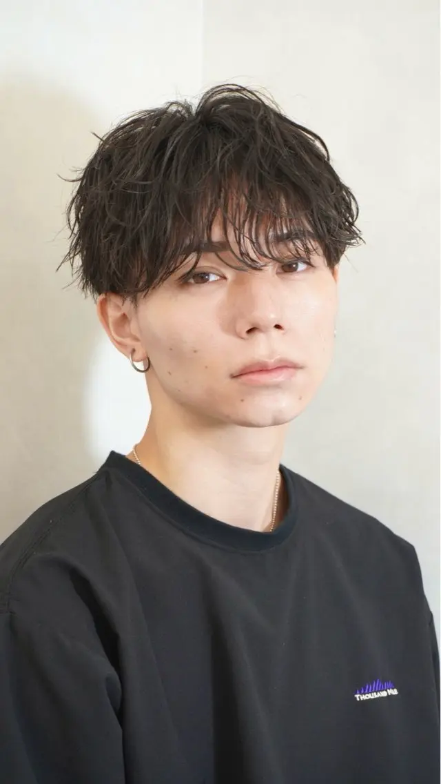 ショート パーマ メンズ マッシュ メンズパーマ シースルーマッシュ 波巻きパーマ スパイラルパーマ カット パーマ トリートメント HIKARI メンズ満足度No.1のヘアスタイル