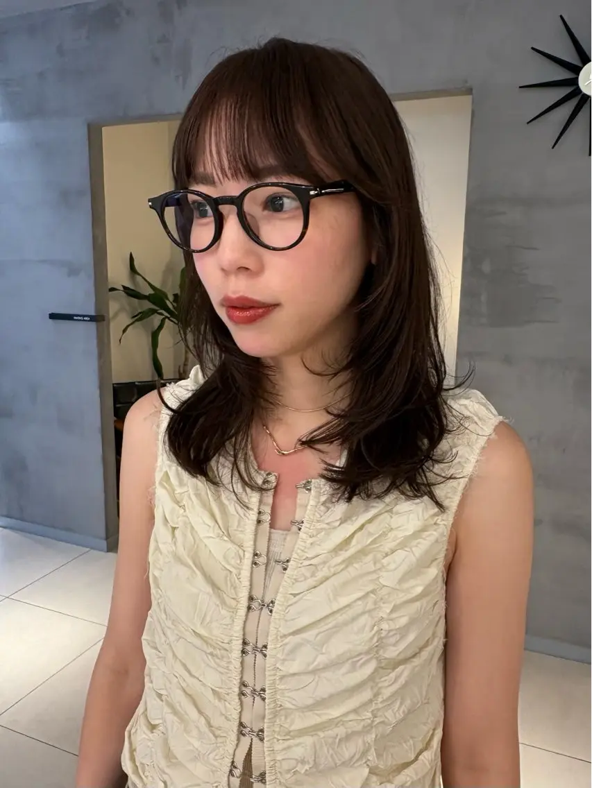 ミディアム レイヤーカット 髪質改善・水素カラー ARIA（ému）のヘアスタイル