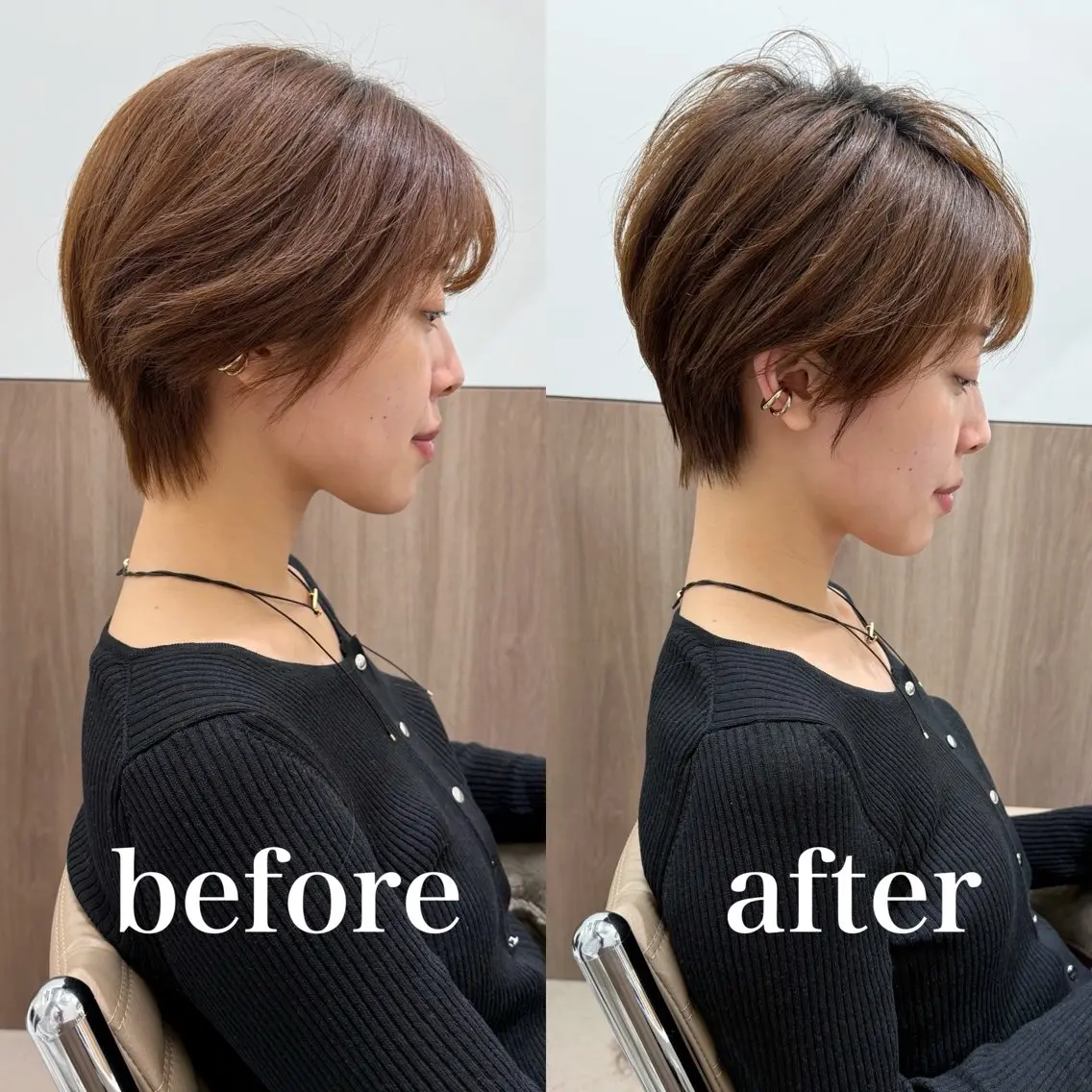 ショート くびれヘア ショートヘア 数名限定/似合わ ショート+艶カラー✨のヘアスタイル
