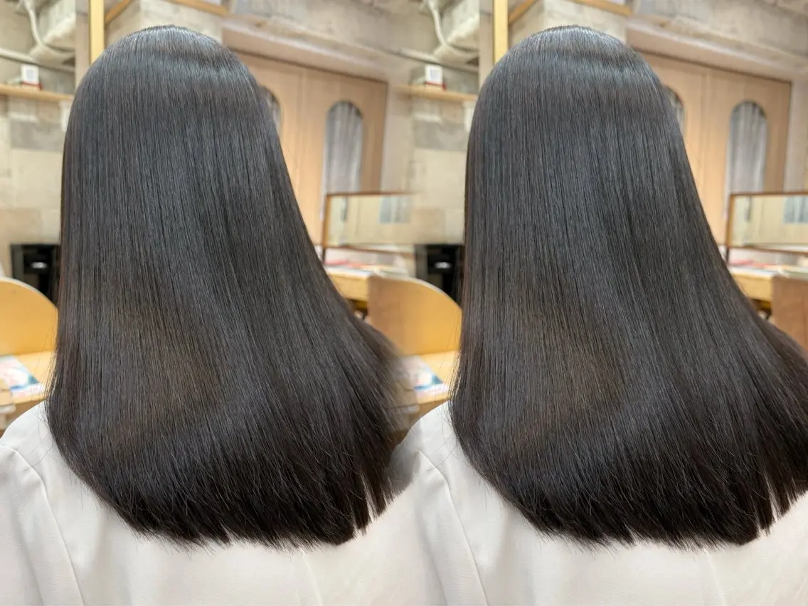 セミロング カット 縮毛矯正 トリートメント 🕊️金山縮毛矯正 🕊️Wカラー/大田のヘアスタイル