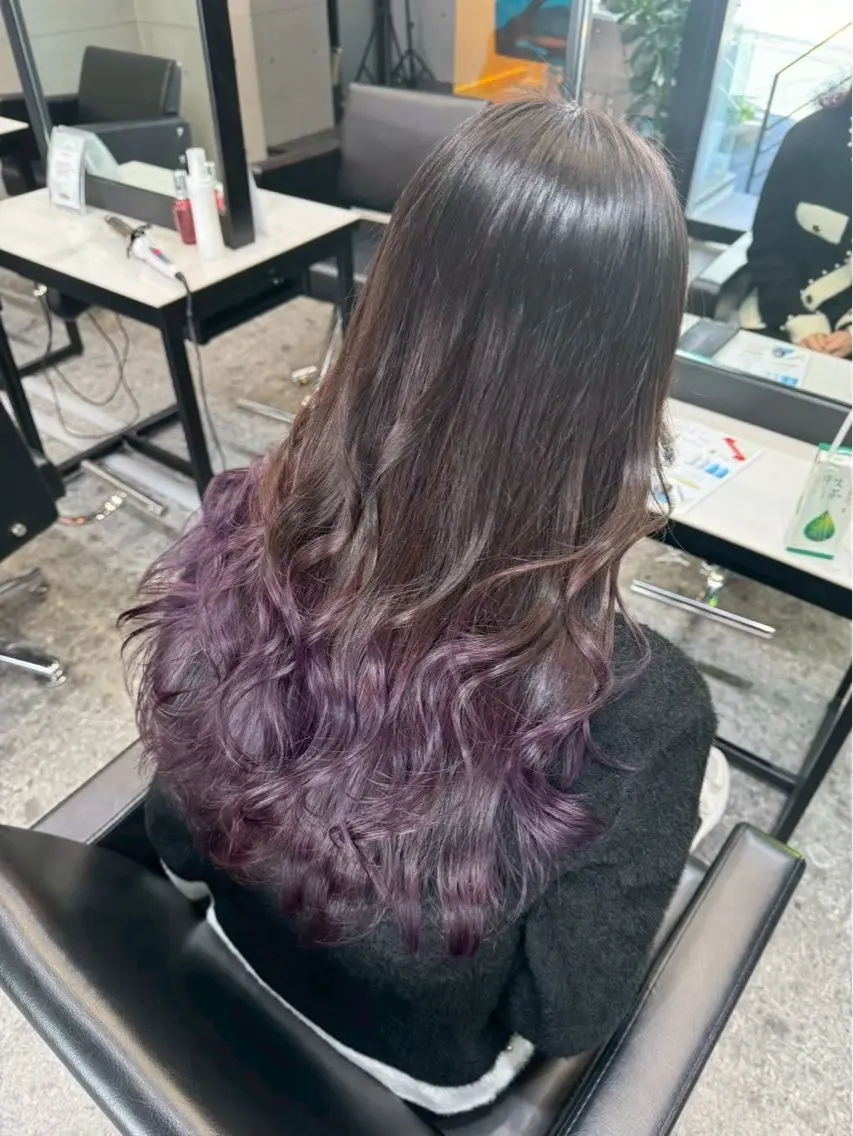ロング ヘアカラー ケアブリーチ🍒 YUIのヘアスタイル