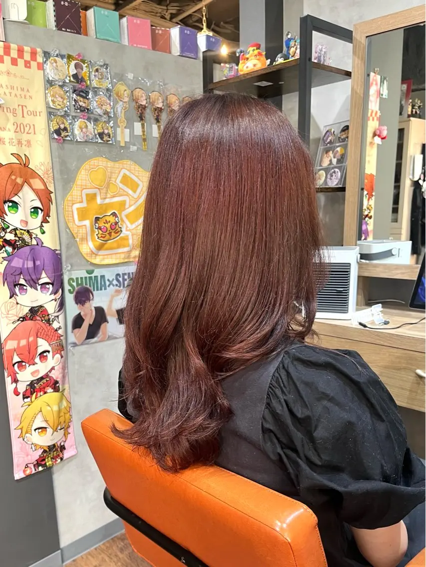 ロング カラー ブラウンカラー レッドカラー レッドブラウン ヲタ件。/カラー🌷 ヨナのヘアスタイル