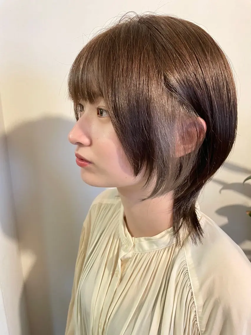 ミディアム カラー イヤリングカラー ウルフカット カット ヘアカラー トリートメント 韓国風◎　田中 勇也のヘアスタイル