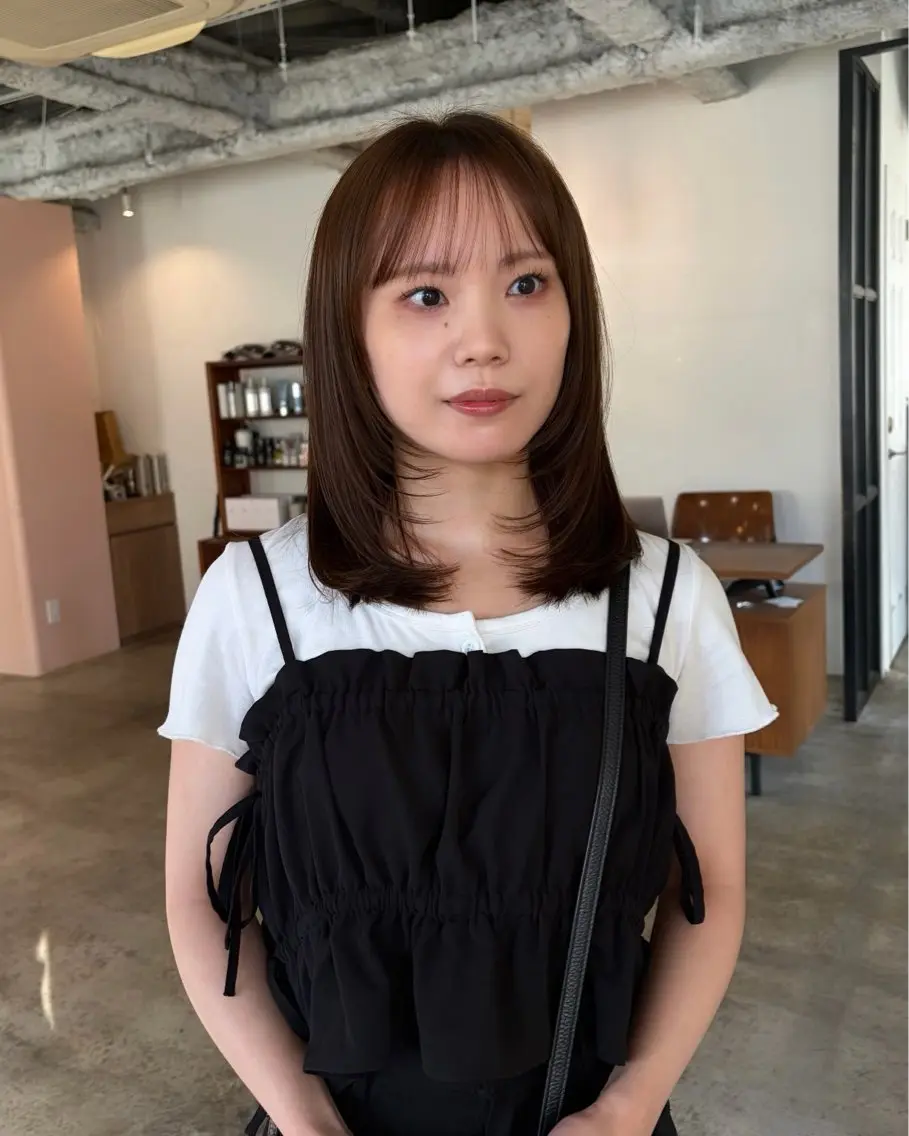 ミディアム カット ヘアカラー 🧣misaki 🧣のヘアスタイル