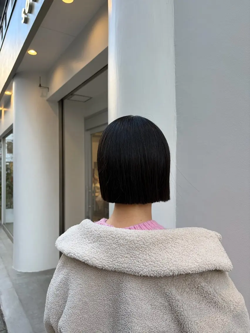ミディアム 切りっぱなしボブ ボブ きたはら あおいのヘアスタイル
