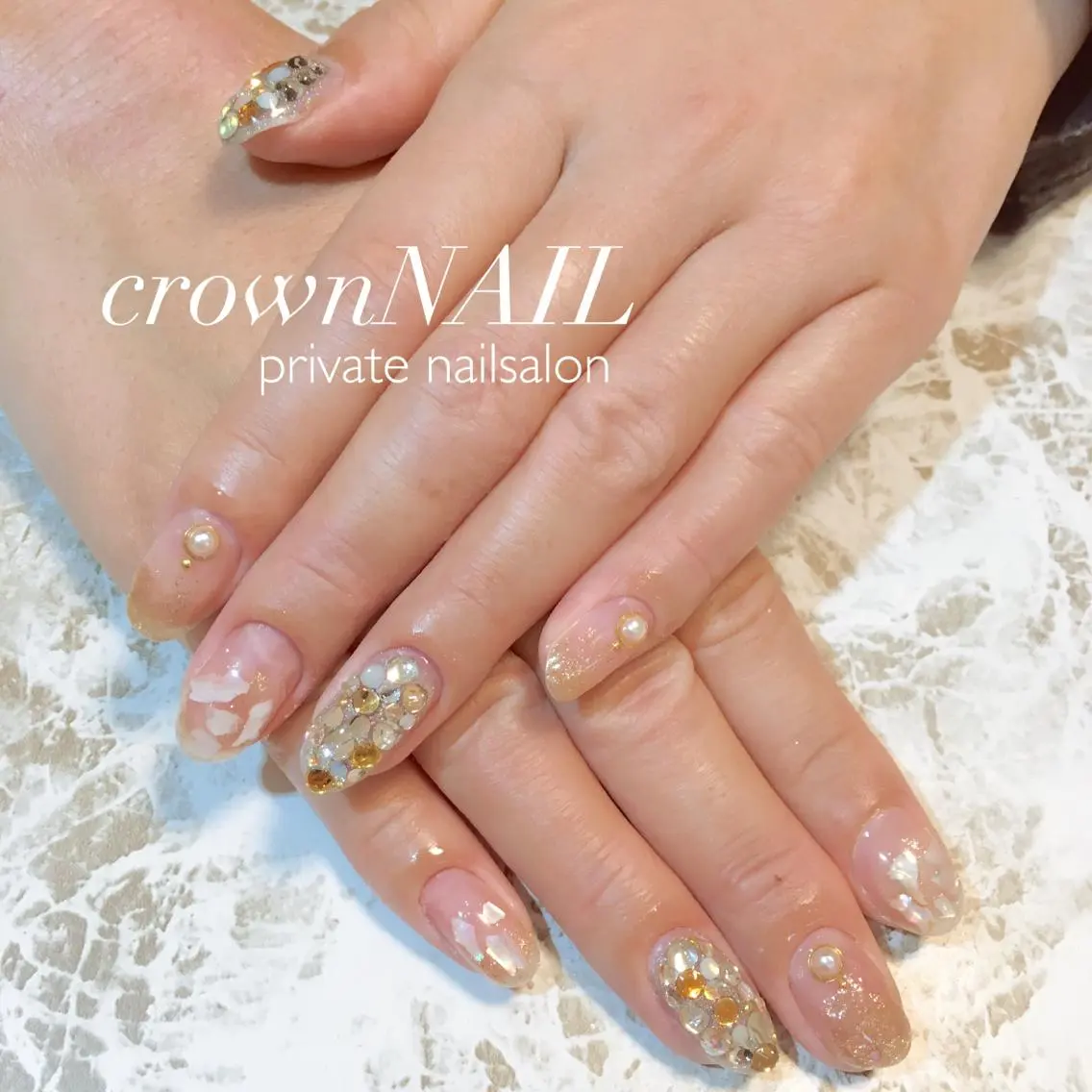 キッズ ネイル ラメ(グリッター) ストーンネイル ensowa✱laf NAILのネイルデザイン