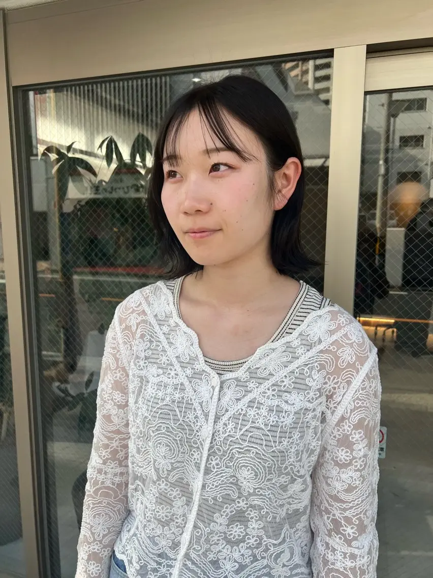 ショート 切りっぱなしボブ ボブ カット ヘアカラー 縮毛矯正 トリートメント 艶ボブ🤎ボブパーマ 透明感カラー\メンズのヘアスタイル