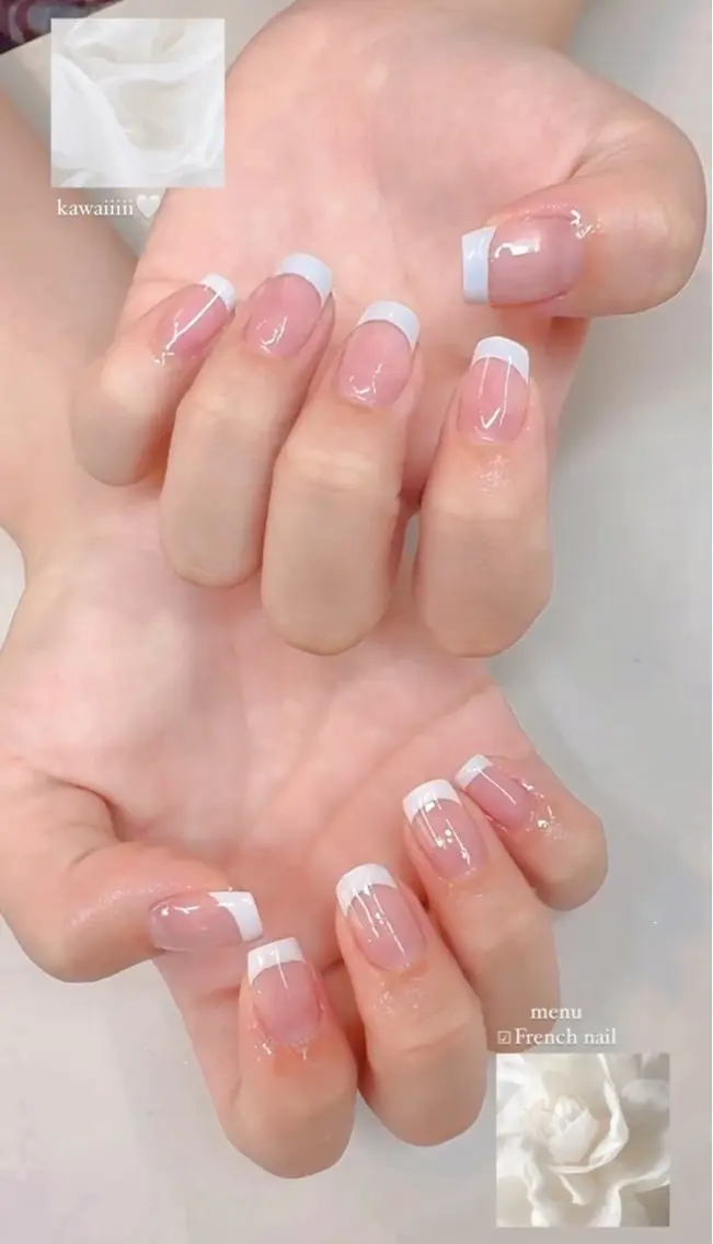 ネイル 長さ出し フットネイル フレンチネイル ジェルネイル マグネットネイル chipie_ momiのネイルデザイン