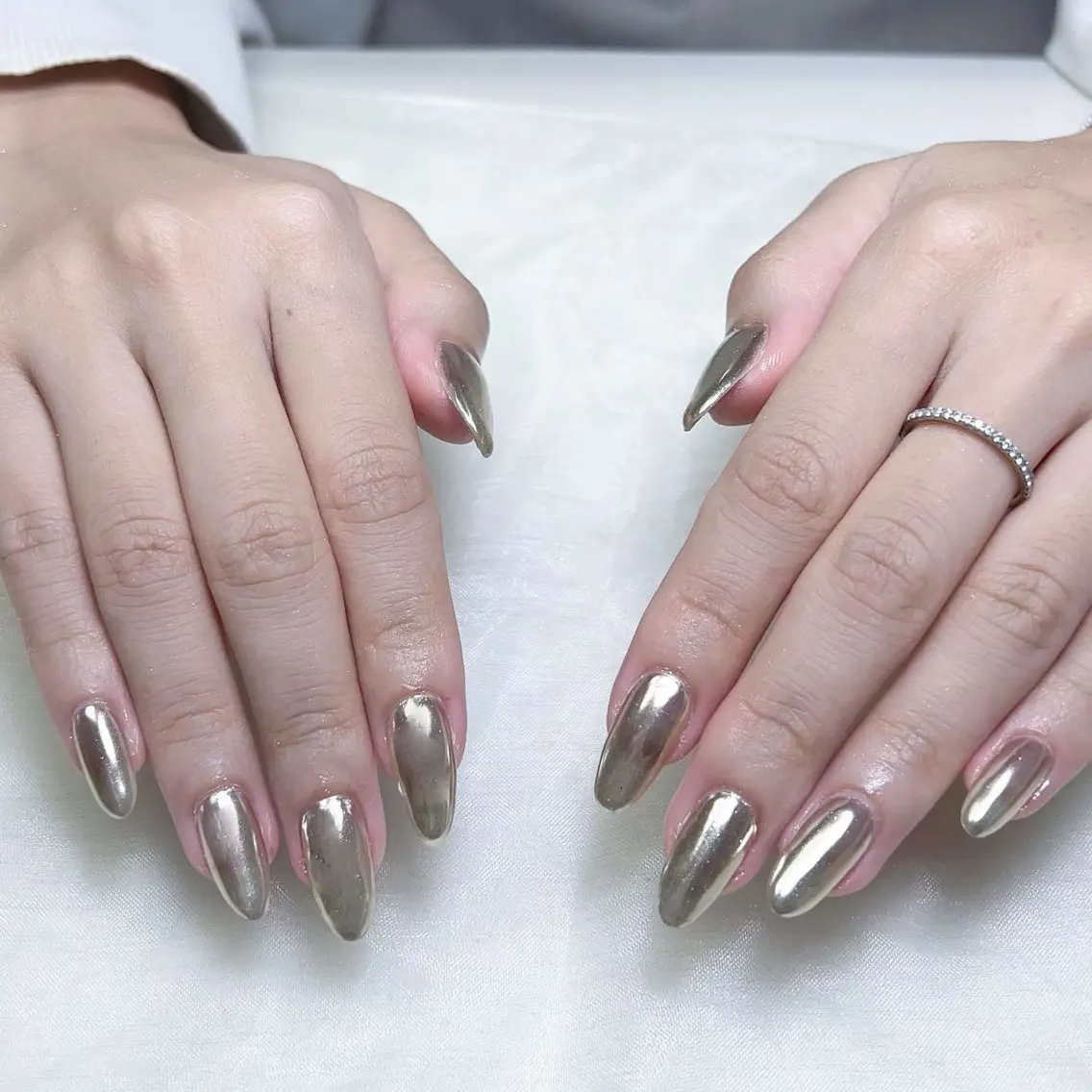 メンズ ネイル ミラーネイル ハンドネイル Nail salon 木にいるのネイルデザイン
