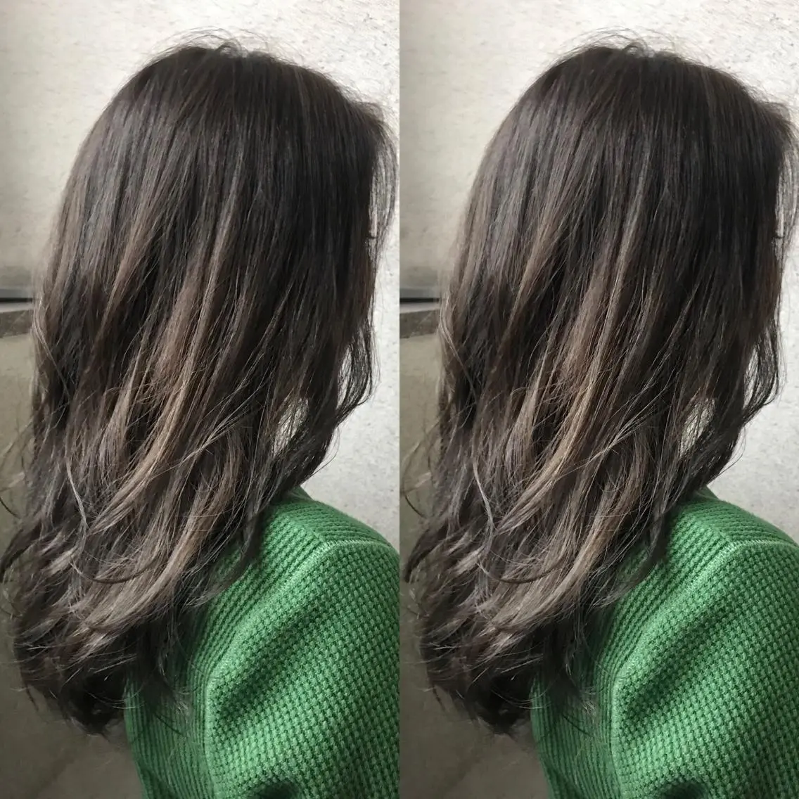 セミロング カラー 小栗 麻衣のヘアスタイル