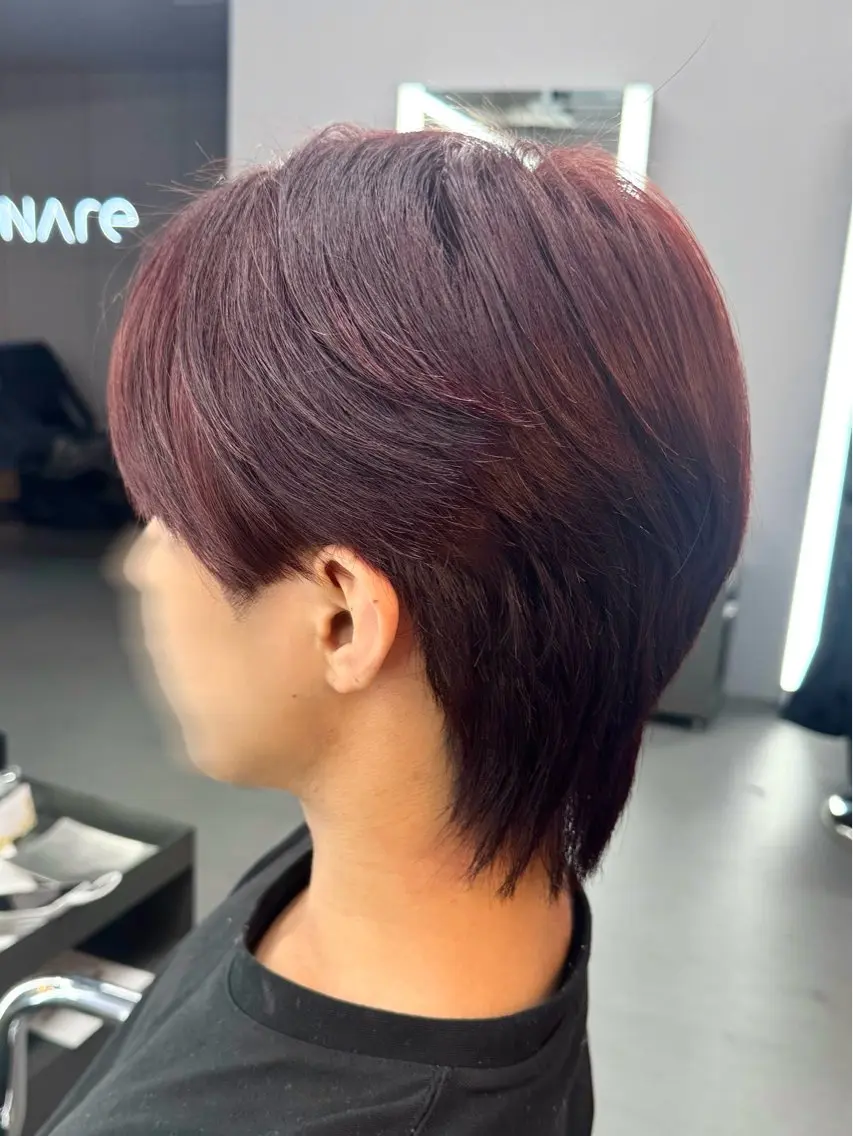 カラー パーマ メンズ センターパート ダウンパーマ カルマパーマ メンズ韓国風 マッシュウルフ カット ヘアカラー 縮毛矯正 Ayuki /福岡/メンズカットのヘアスタイル