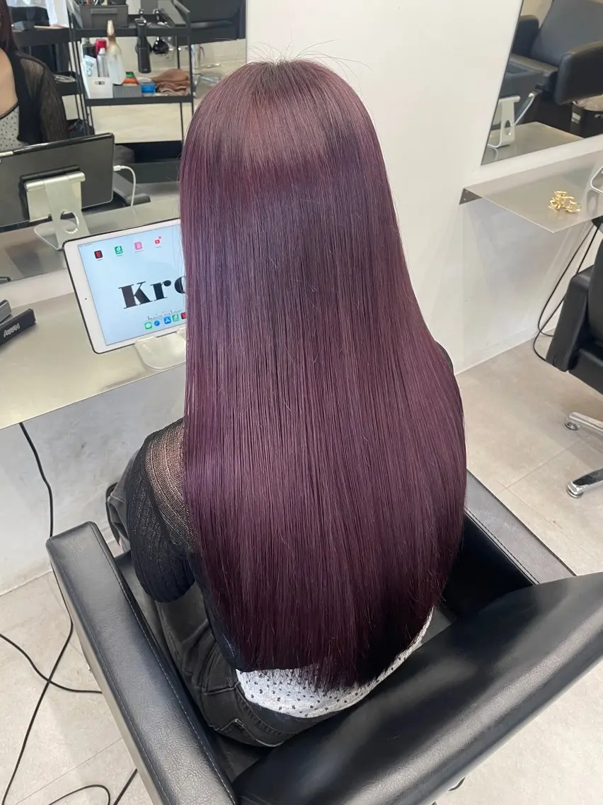 ロング ピンクラベンダー ヘアカラー トリートメント MIHO☾·̩͙⋆ Kroのヘアスタイル