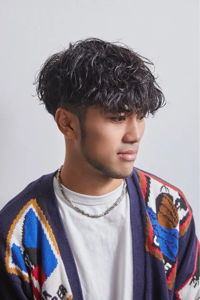 ミディアム パーマ メンズ カット パーマ 町田No.1パーマ 特化✂︎小杉澪生のヘアスタイル