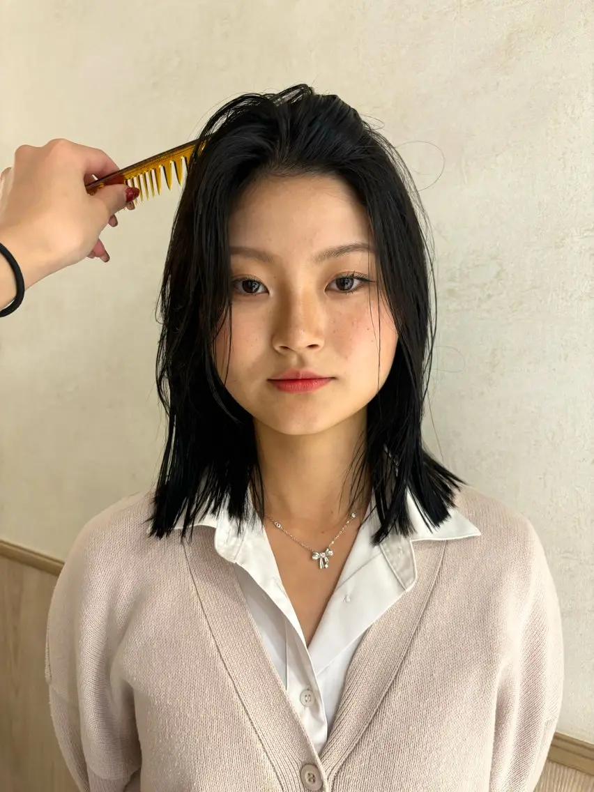 ミディアム カラー ヘアカラー トリートメント izumi/ ボブ/パーマのヘアスタイル