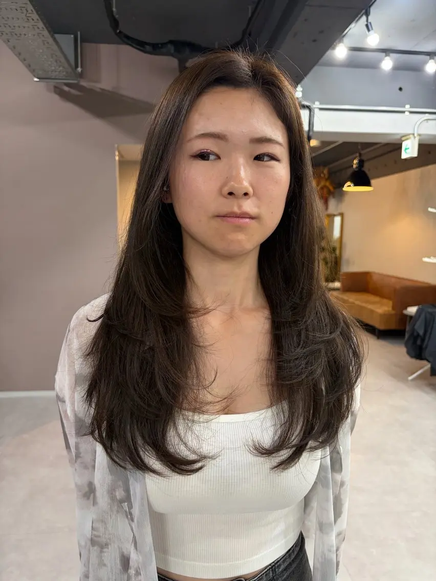 セミロング カット ヘアカラー 坂田 春樹のヘアスタイル