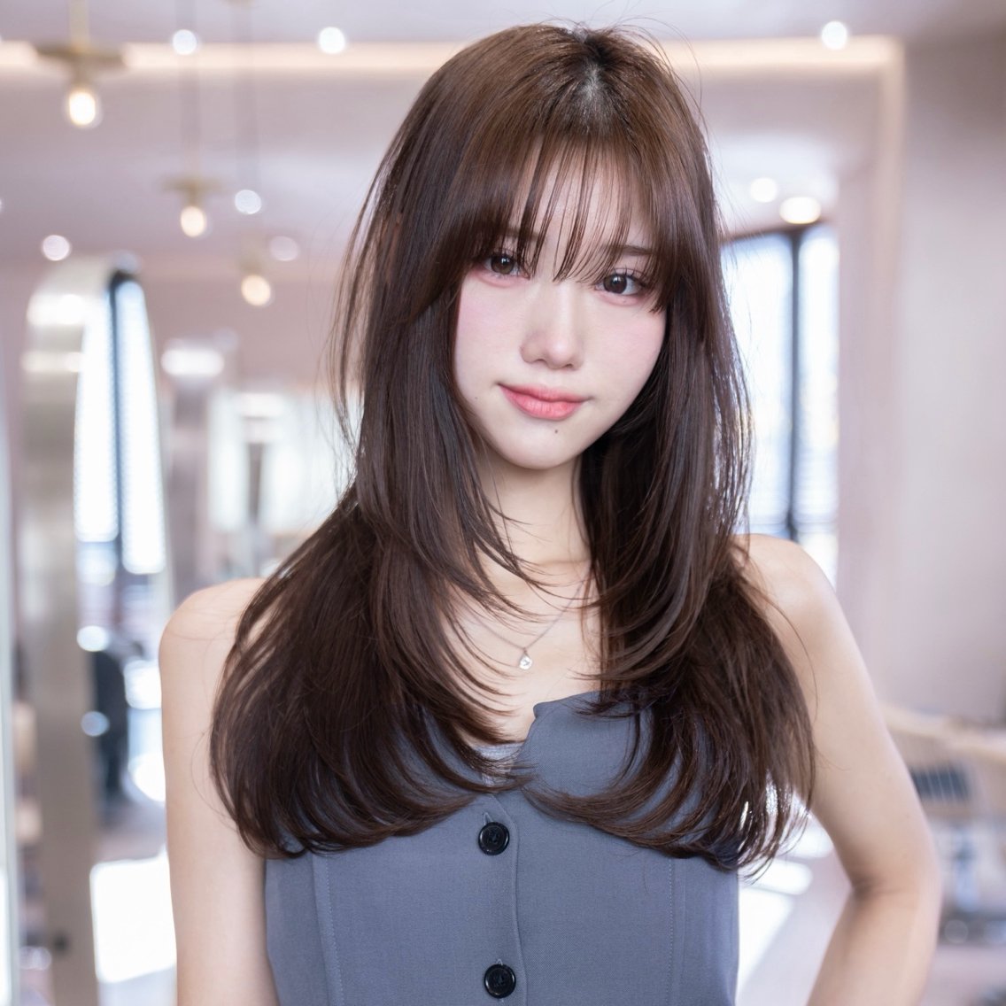 セミロング カラー アッシュ アッシュブラウン ブラウンカラー 透明感カラー 学生 カット ヘアカラー トリートメント 新宿/レイヤー/ 透明感カラーしょうごのヘアスタイル