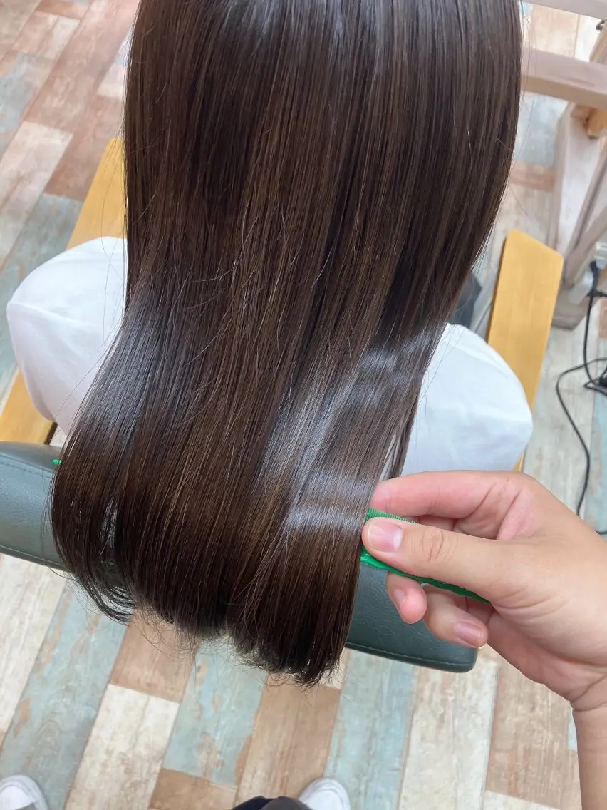 ロング 髪質改善 カット ヘアカラー トリートメント door white hideのヘアスタイル