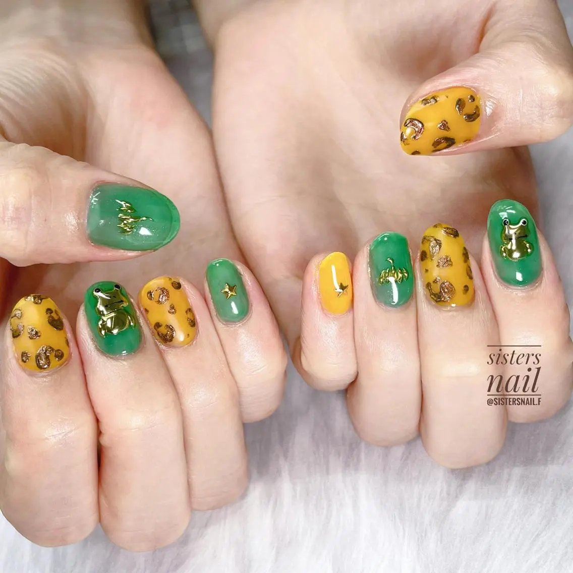 ネイル アニマル柄 アートネイル マットネイル sisters nail.fのネイルデザイン