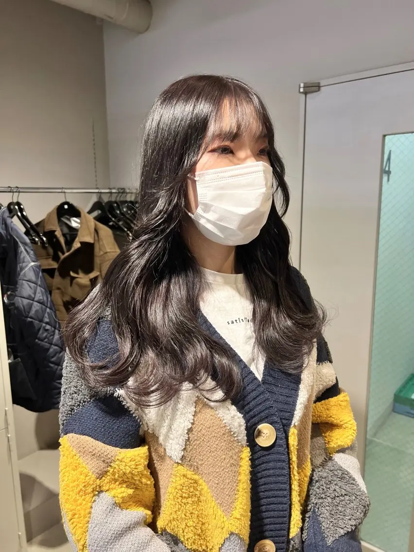ロング カラー パーマ ヘアアレンジ メンズ 上品＆韓国風 🥀海心🥀のヘアスタイル
