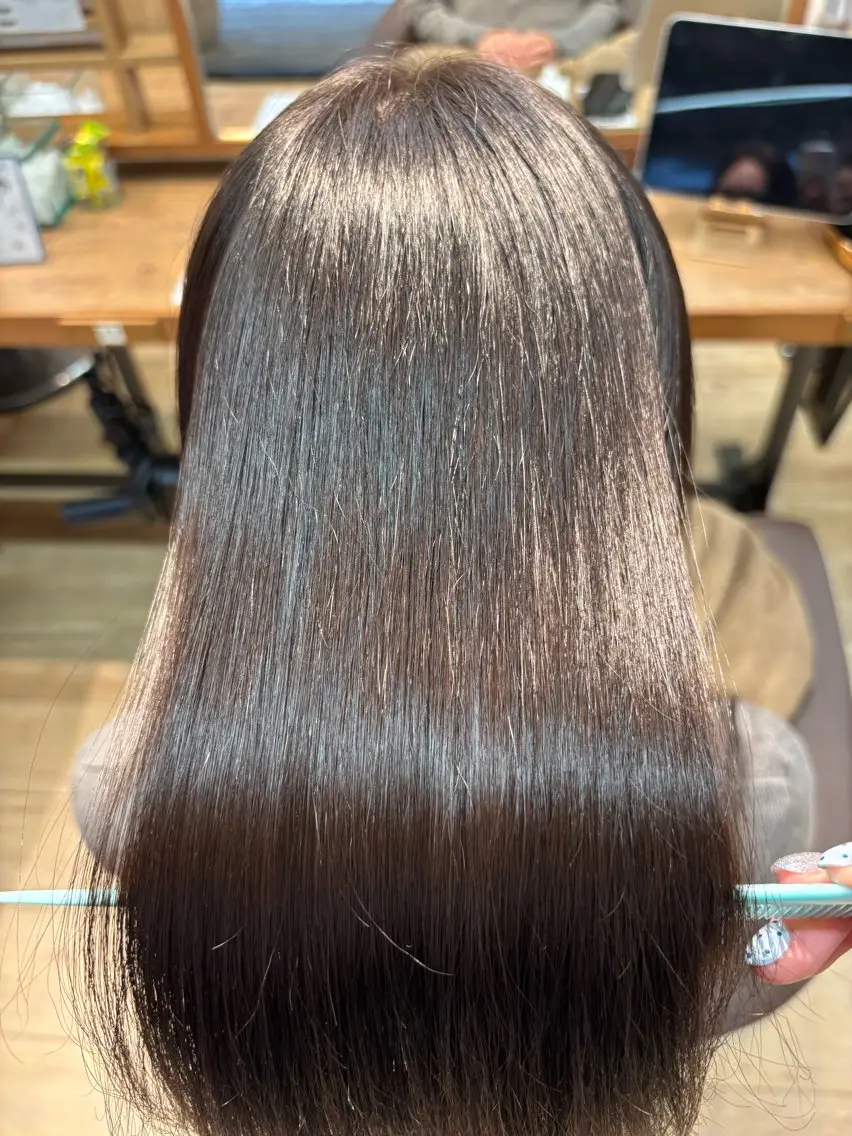 セミロング パーマ ヘアカラー 縮毛矯正 ゆうこ🍀髪質改善/ ストレート/艶カラーのヘアスタイル