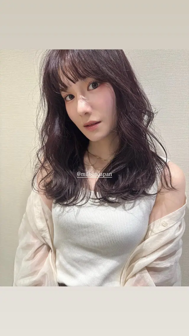 セミロング カット ヘアカラー トリートメント 久留米髪質改善 miri..ブリーチのヘアスタイル