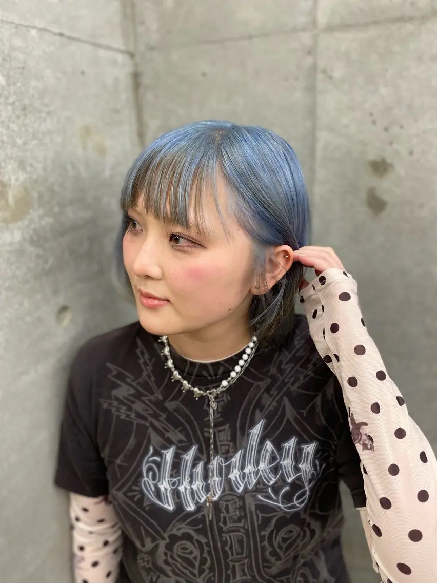 ショート カラー ブルーカラー ヘアカラー ✨️艶ハイトーン特化 ✨️佐藤望のヘアスタイル