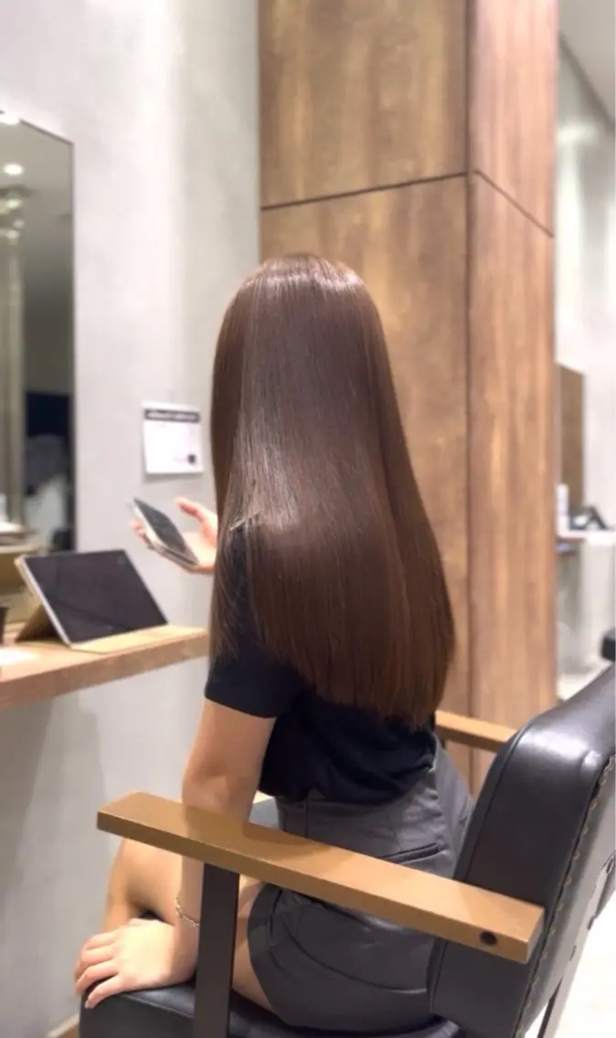 ロング カット 縮毛矯正 トリートメント 石井良典 髪質改善のヘアスタイル