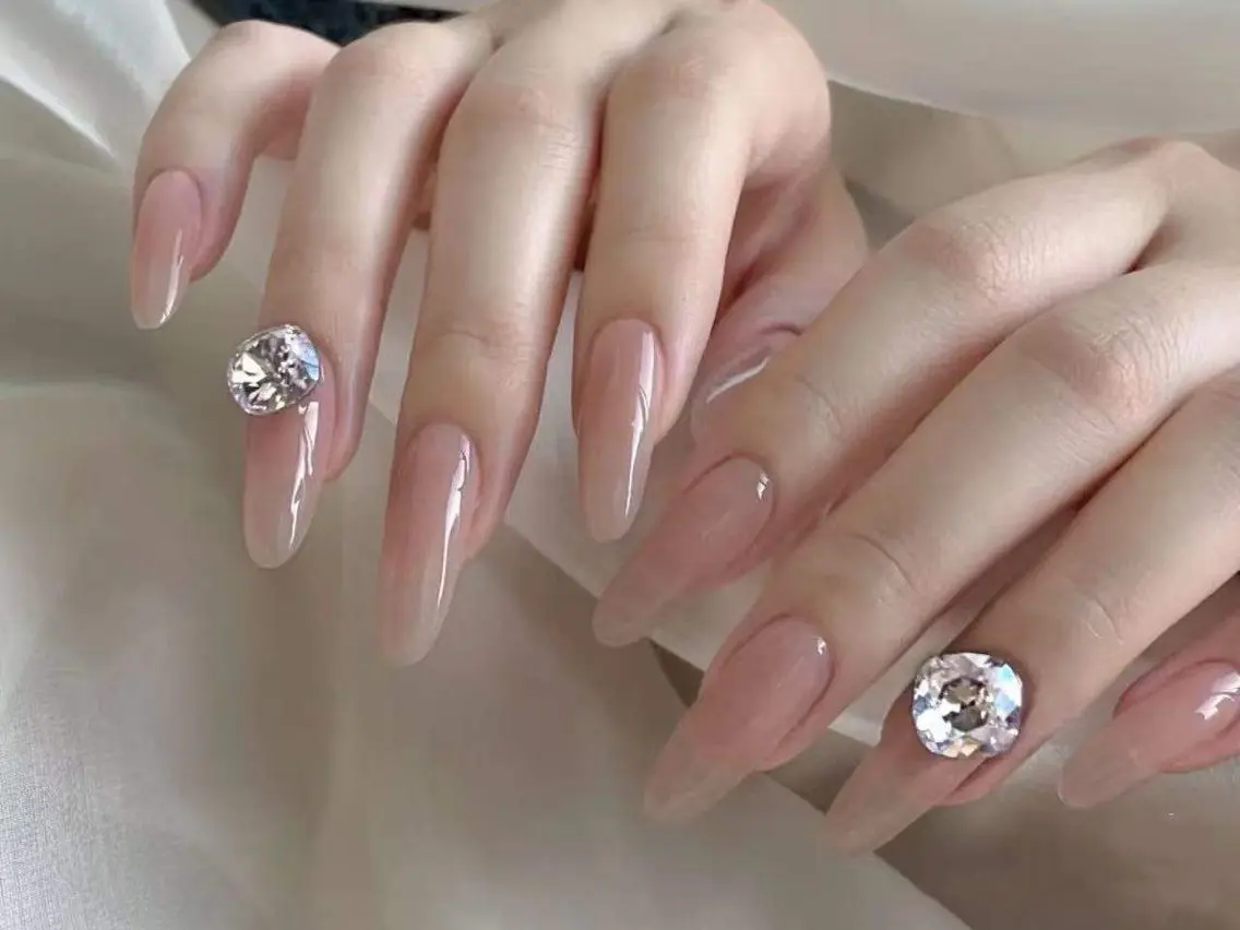 ネイル フラワーネイル フレンチネイル ジェルネイル ガラスフレンチ ハート ハンドネイル BabyYouMi nailのネイルデザイン
