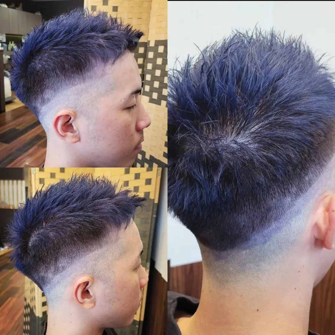 ショート カラー メンズ メンズブリーチ フェードカット ブリーチ ブルーカラー カット ヘアカラー notoa(ﾉﾄｱ) TAKAのヘアスタイル