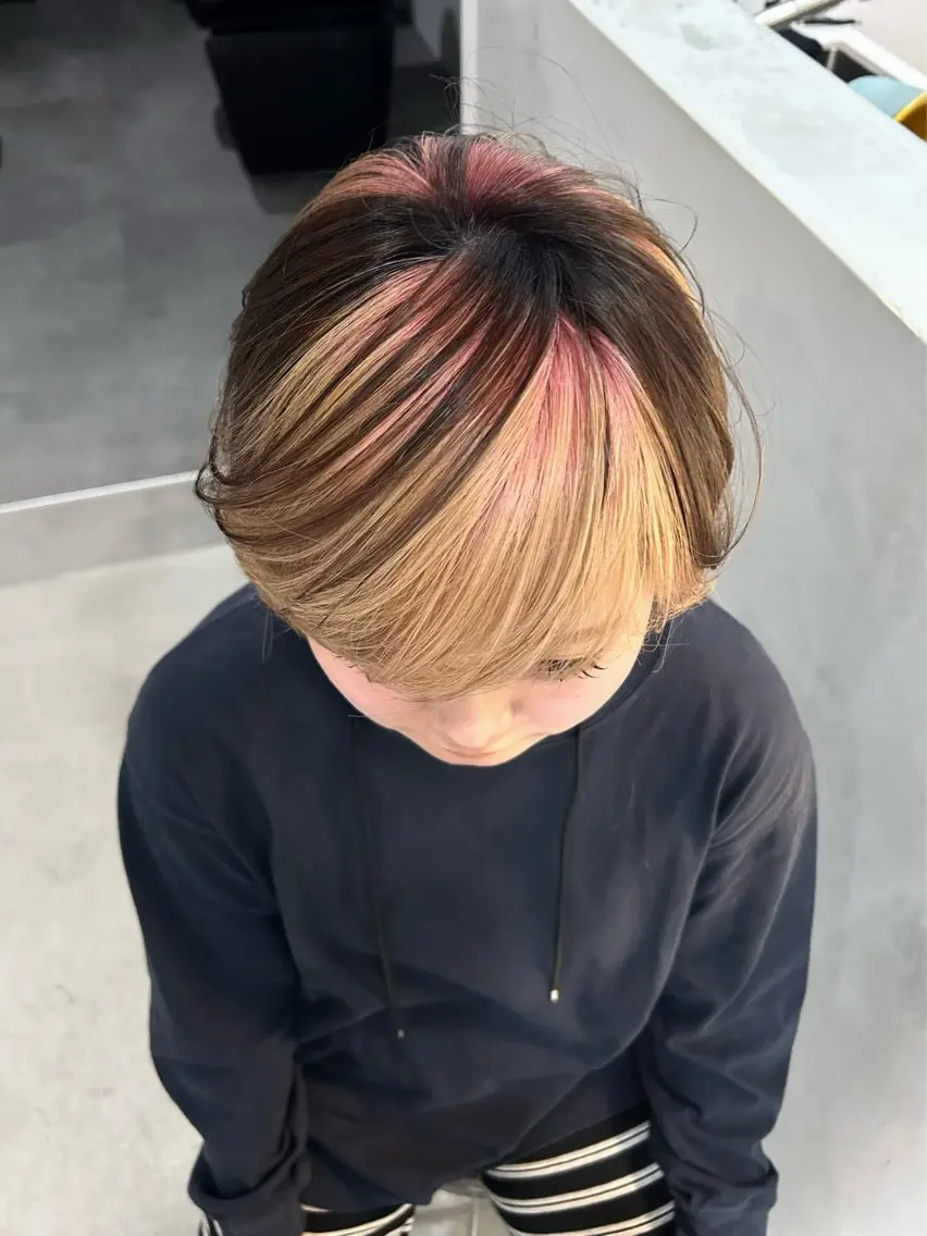 ショート カラー デザインカラー ヘアカラー MISAKI 福岡美容室のヘアスタイル