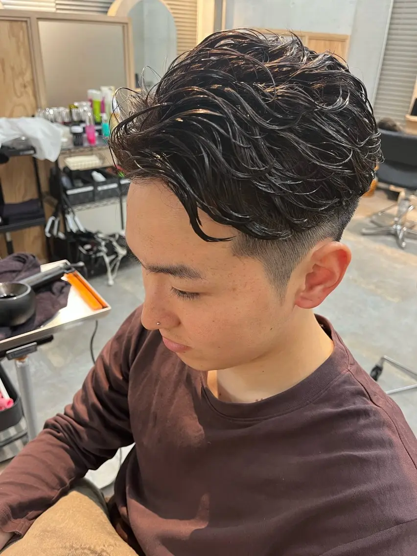 パーマ メンズ カット パーマ 長谷川 啓吾のヘアスタイル
