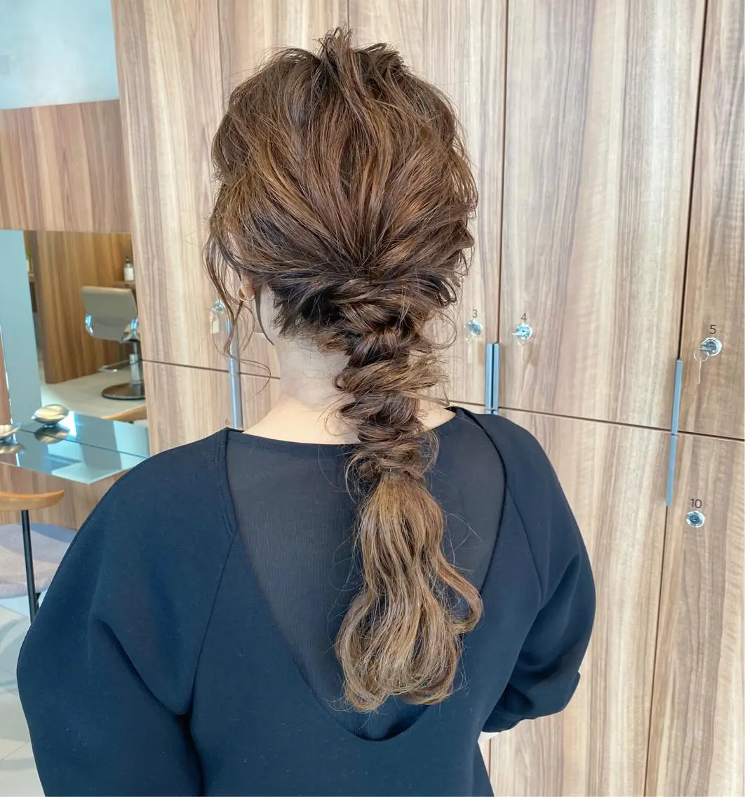 ロング ロング ヘアセット 透明感モテ艶髪カラー Gallicaイリサのヘアスタイル
