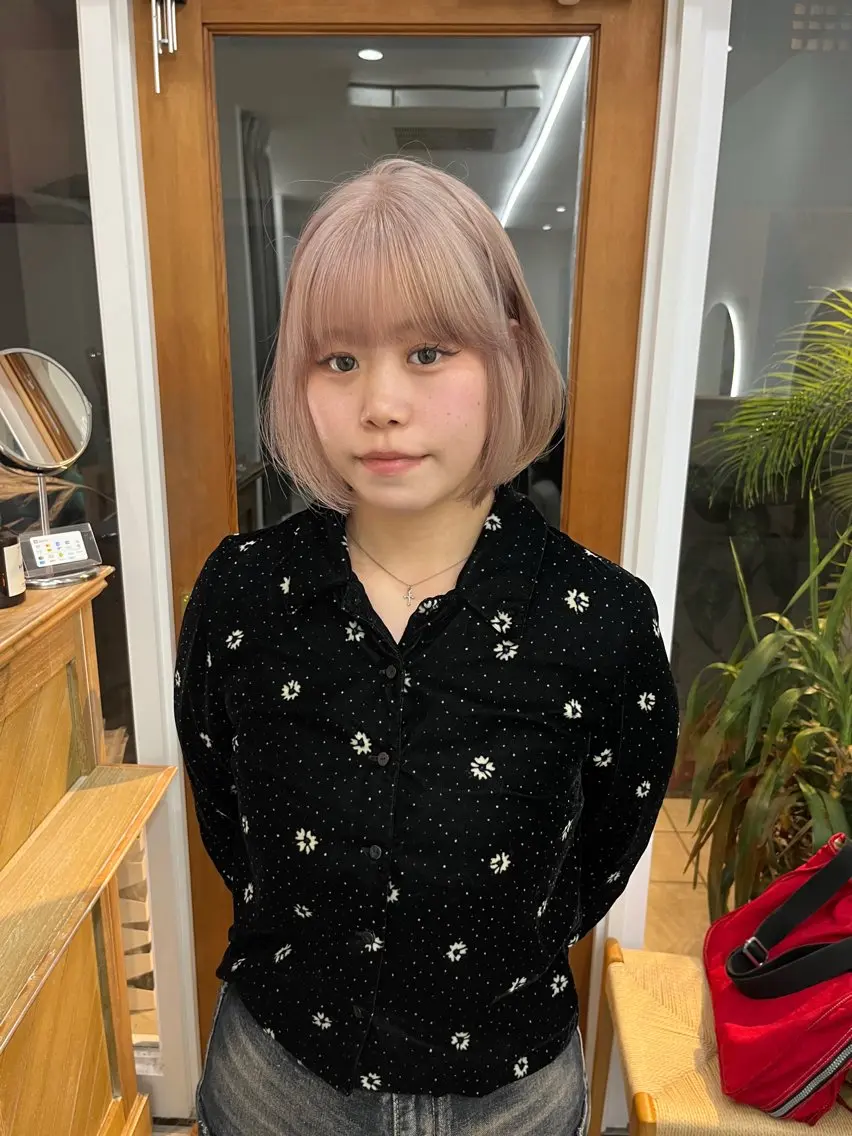 ミディアム ヘアカラー トリートメント ベージュ⟡˖レイヤー ˖ ࣪⊹あずきのヘアスタイル