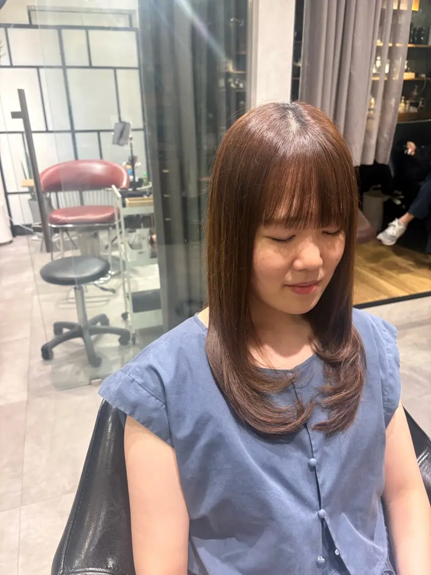 ロング 韓国風ヘア レイヤーカット カット 馬場 彩のヘアスタイル