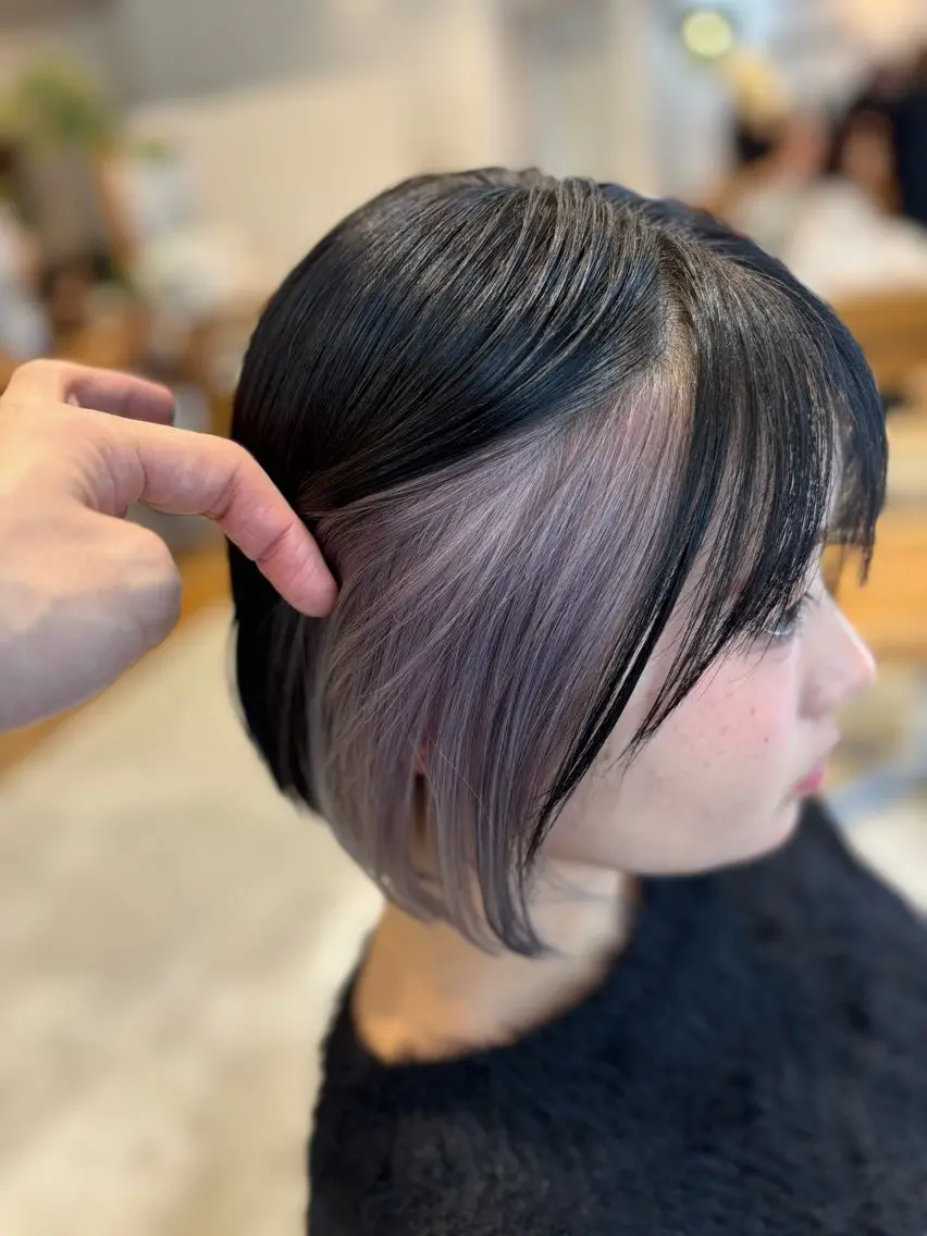 ショート カラー ブリーチ ラベンダーカラー カノエ小郡/髪質改善 /小野　静水のヘアスタイル