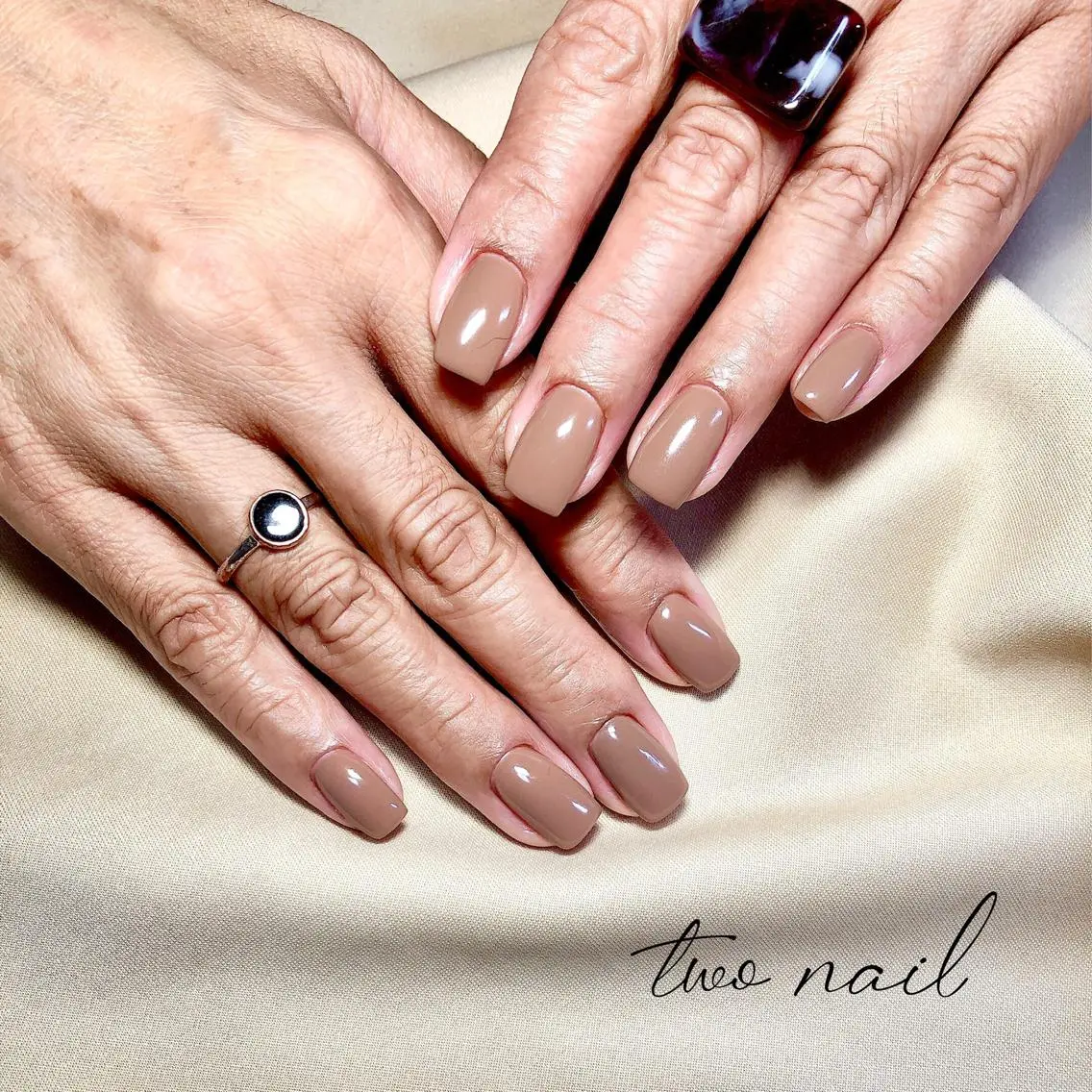 ネイル アートネイル ブラウン フットネイル ハート ニュアンスネイル ハンドネイル two nailのネイルデザイン