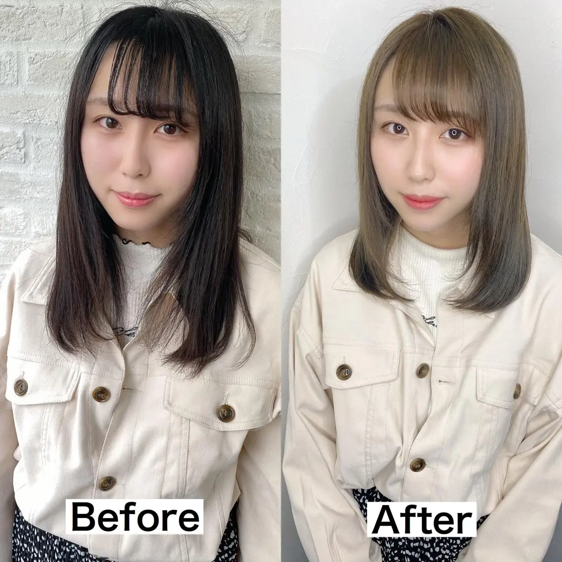 ミディアム 前地 麻衣のヘアスタイル