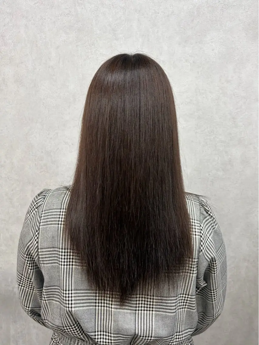 セミロング カラー ブラウンカラー オレンジ 倉澤 愛理のヘアスタイル