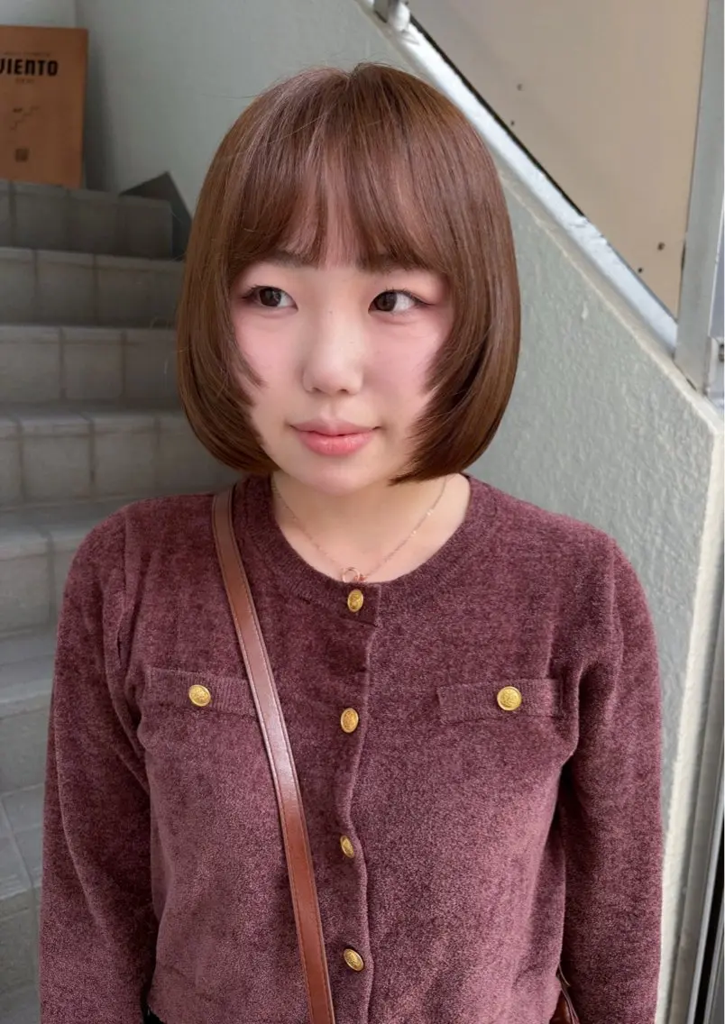 ショート カラー カット ヘアカラー レイヤーカット🍏 オリーブ/ののかのヘアスタイル