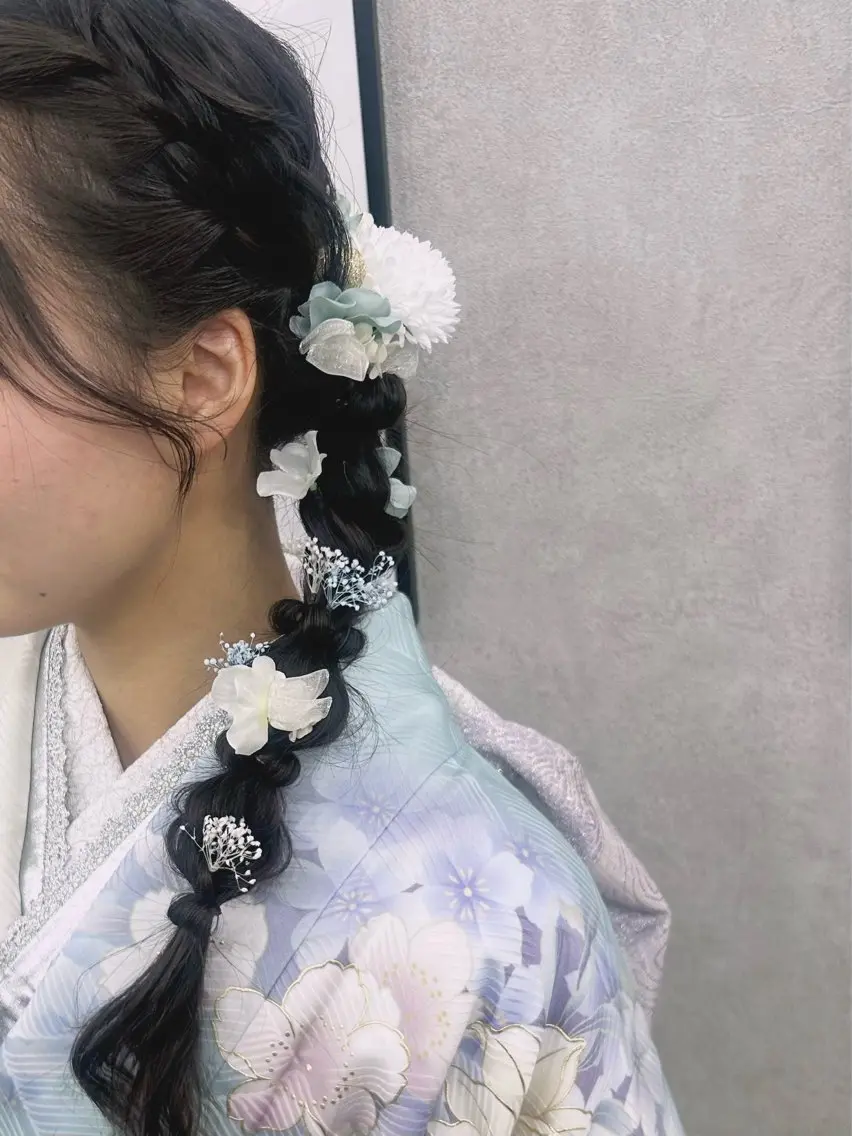 編みおろしヘアアレンジ🐰ྀི🩷の写真