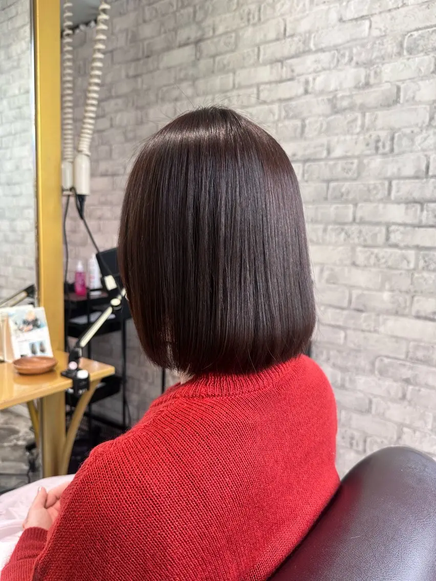 ミディアム カラー ブラウンカラー ショコラブラウン ヘアカラー トリートメント Saki💛心斎橋 髪質改善/艶カラーのヘアスタイル