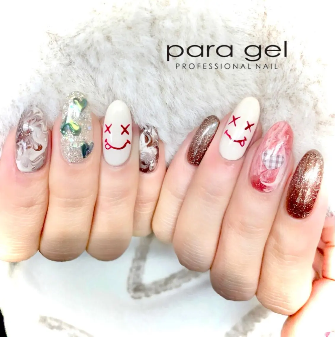 ネイル バレンタイン ハンドネイル Bianca🎀 ONODERAのネイルデザイン