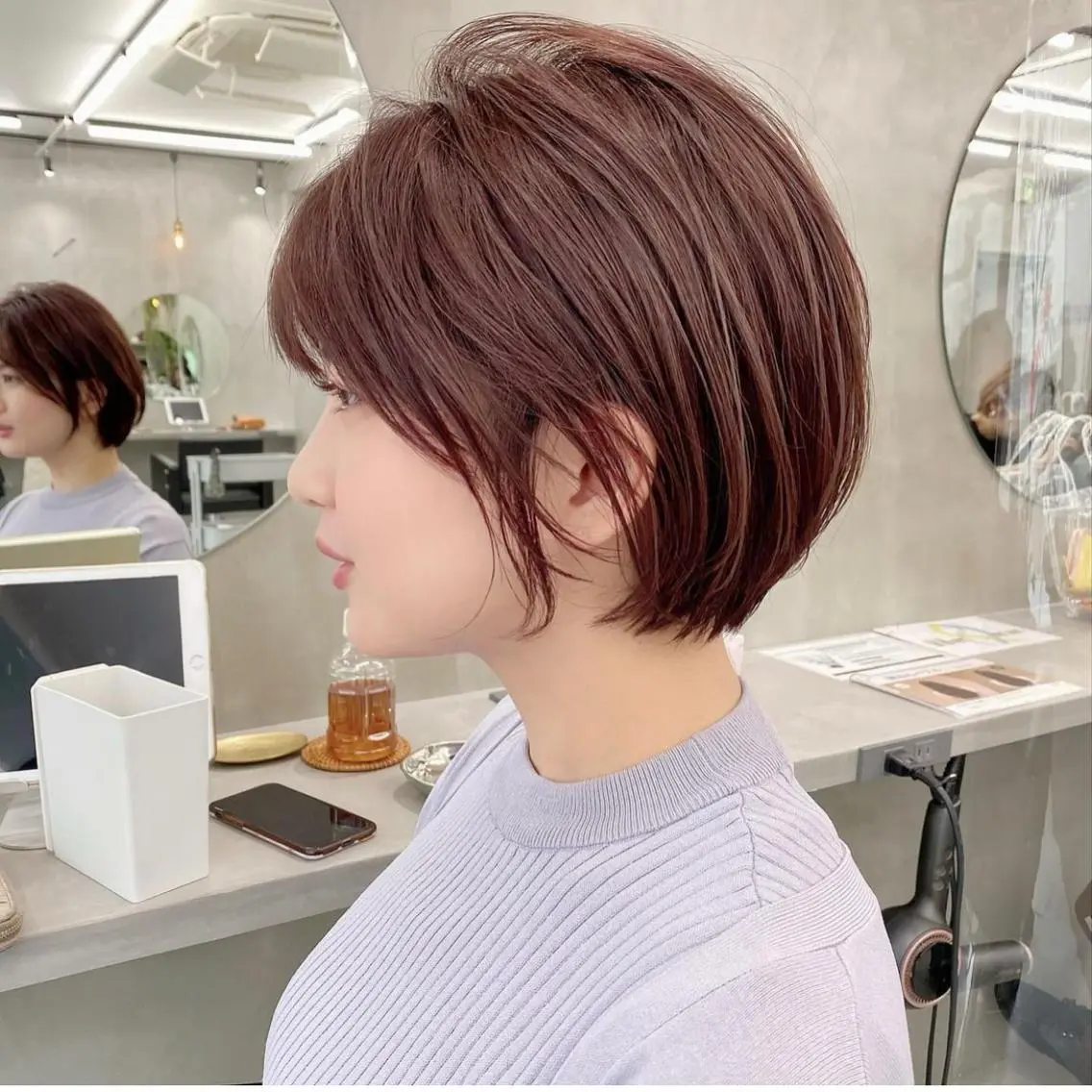 ショート カラー ショートヘア カット ヘアカラー トリートメント 👑ボブはお任せ ミヤノ👑のヘアスタイル