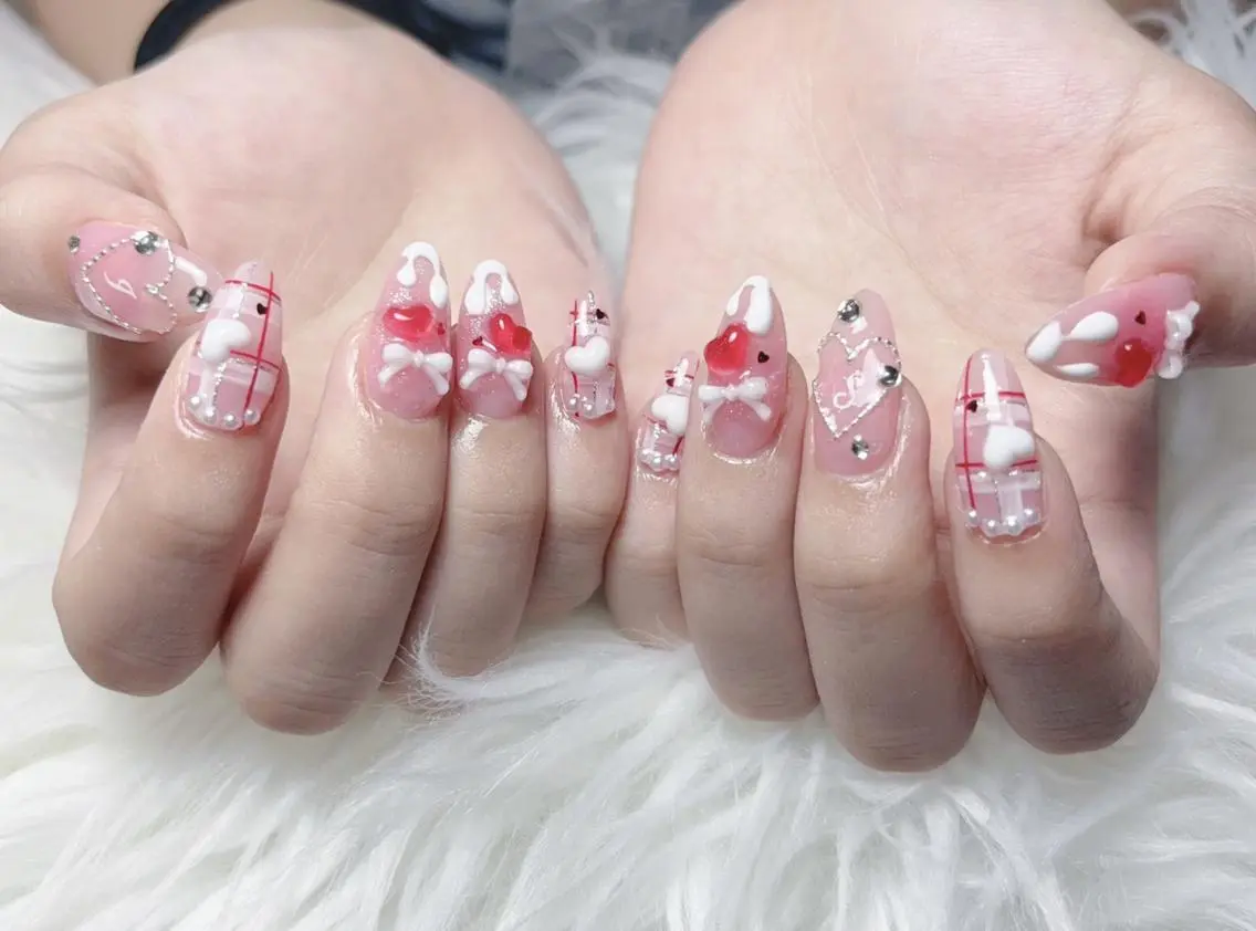 ネイル 成人式 ジェルネイル マグネットネイル 大理石ネイル(マーブル) 持ち込み ハンドネイル k.bi nailsalonのネイルデザイン