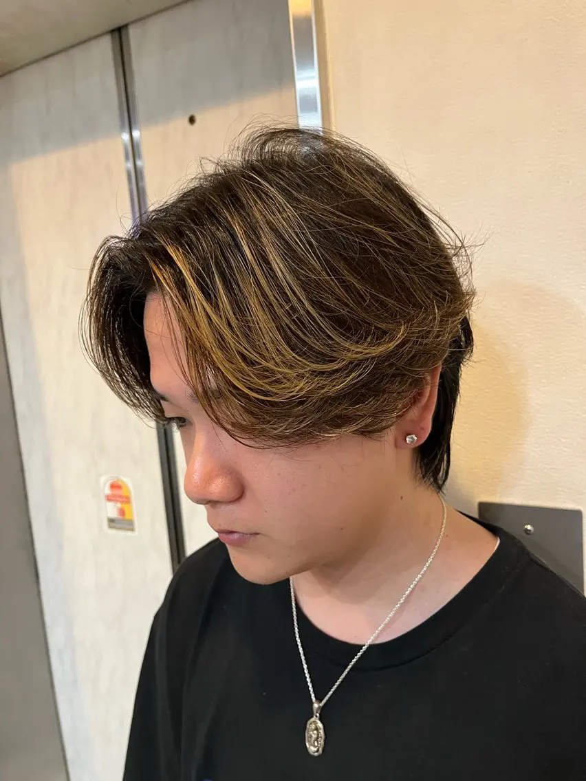 メンズ センターパート カット UMM daichi メンズパーマのヘアスタイル