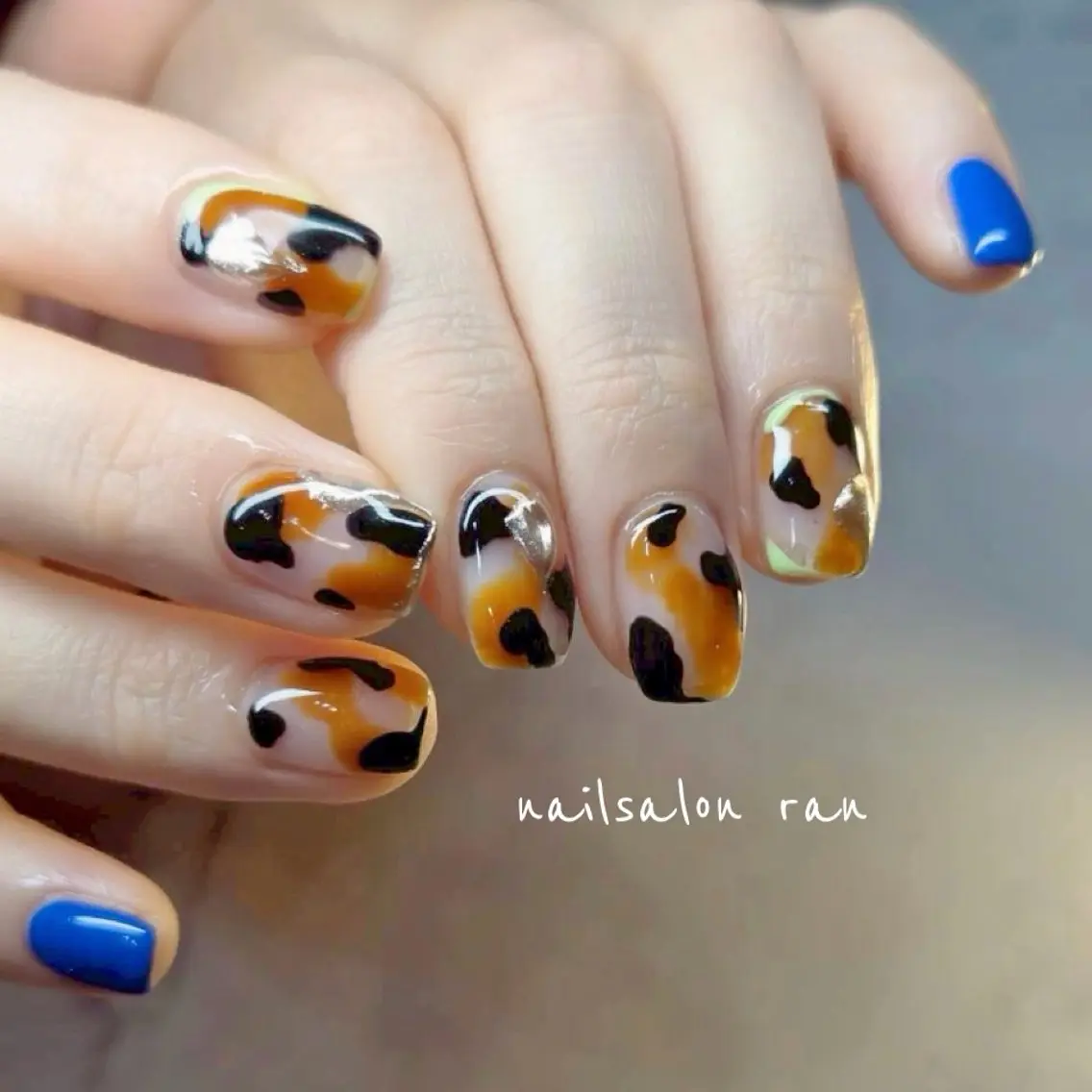 ネイル アニマル柄 ハンドネイル ハンドケア nailsalon ranのネイルデザイン