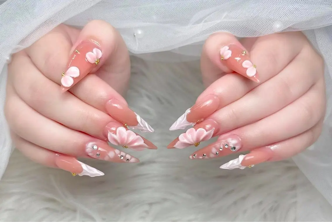 ネイル アートネイル ジェルネイル グリーン 韓国ネイル ロングネイル ハンドネイル ハンドケア Nova Nailのネイルデザイン